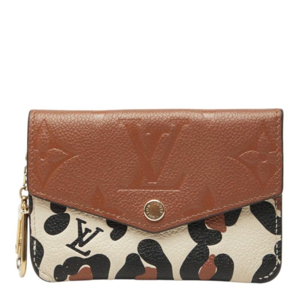Louis Vuitton Pochette Cle NM Monogram Empreinte Leopard Leather Coin Case